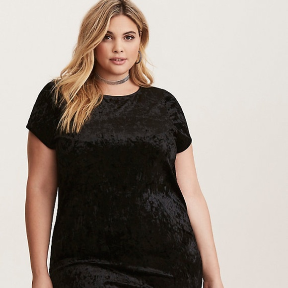 NWOTs Torrid Crushed Velvet T-Shirt Dress 0, 1X - Picture 2 of 6